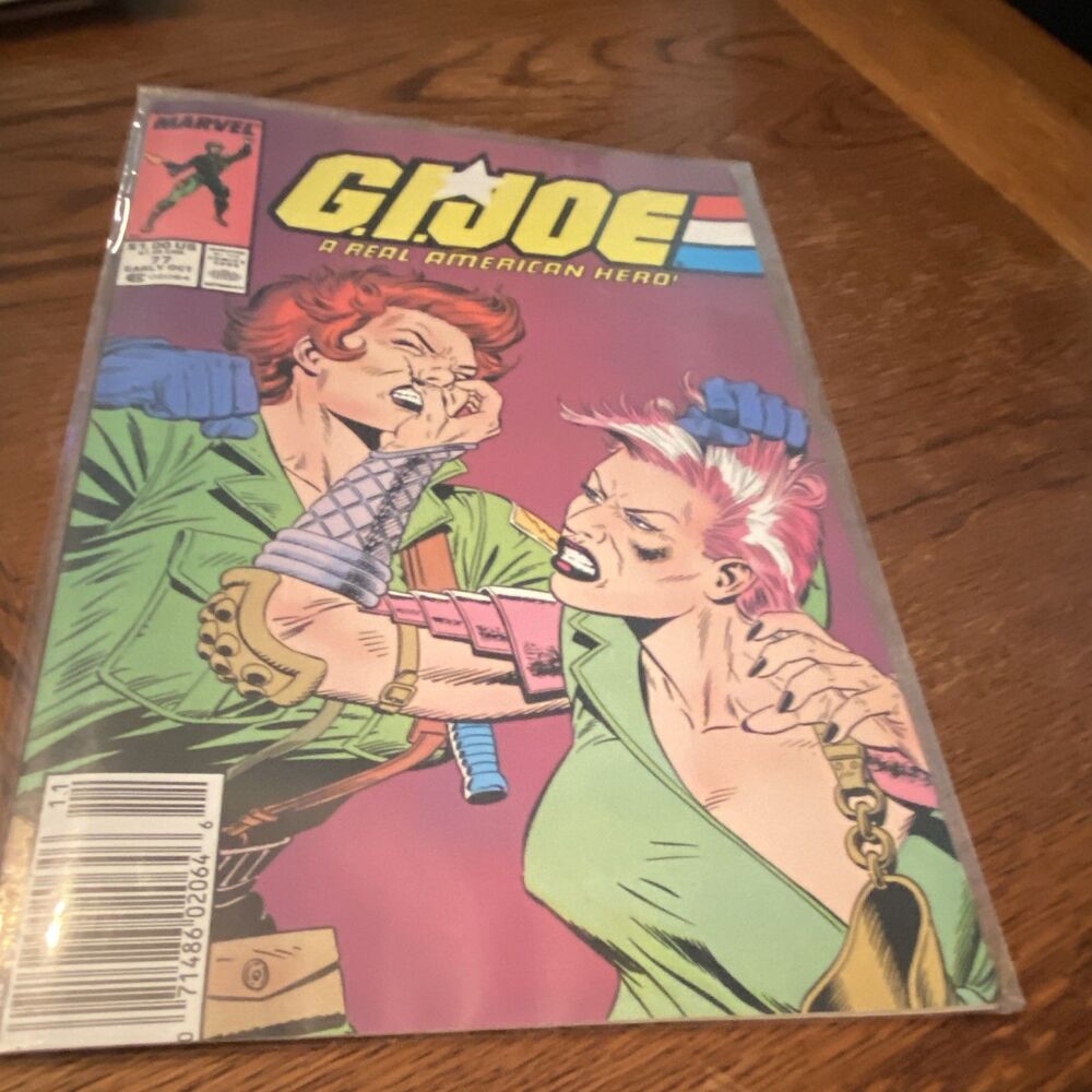 G.I. JOE MARVEL COMIC BOOK #77 VERYGOOD 1988 VINTAGE COLLECTOR PLASTIC PROTECTOR